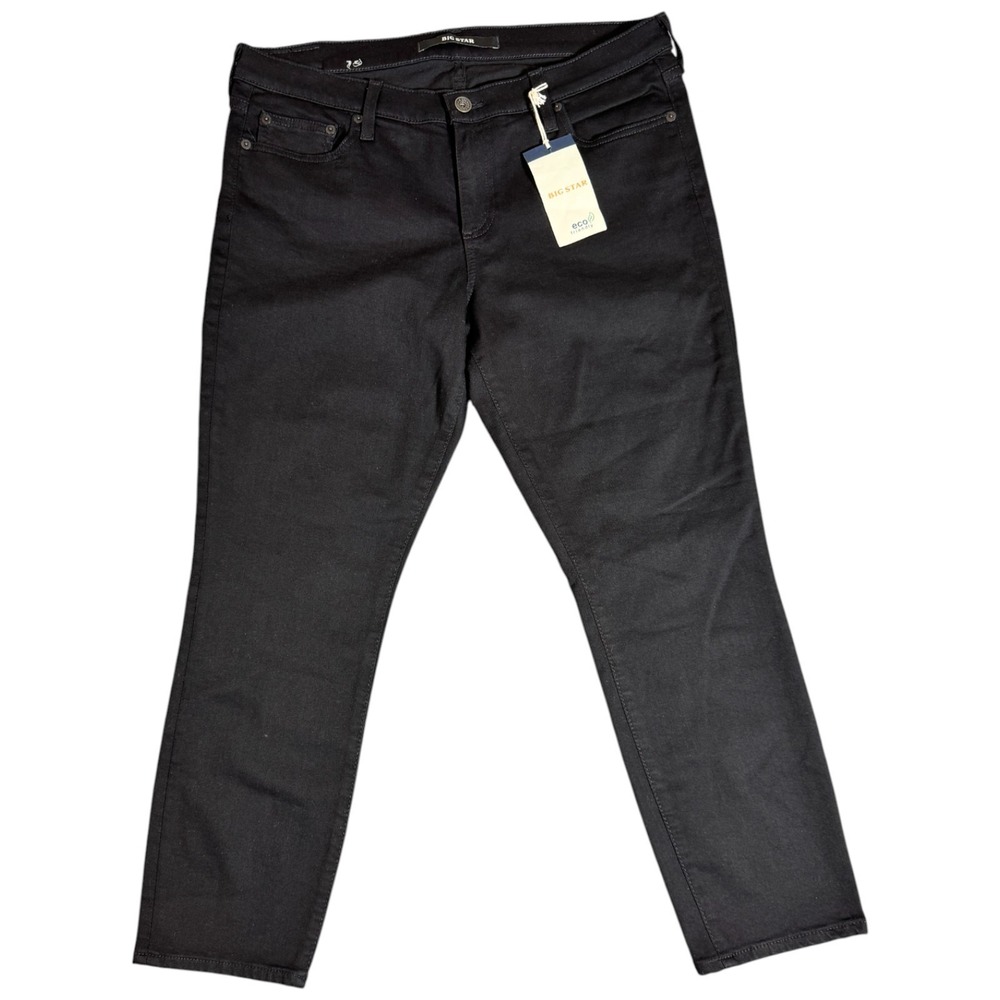 BIG STAR Black Jeans‎ EUC Women's 34x26 Taper Stretch Premium Denim QUWAXAABR